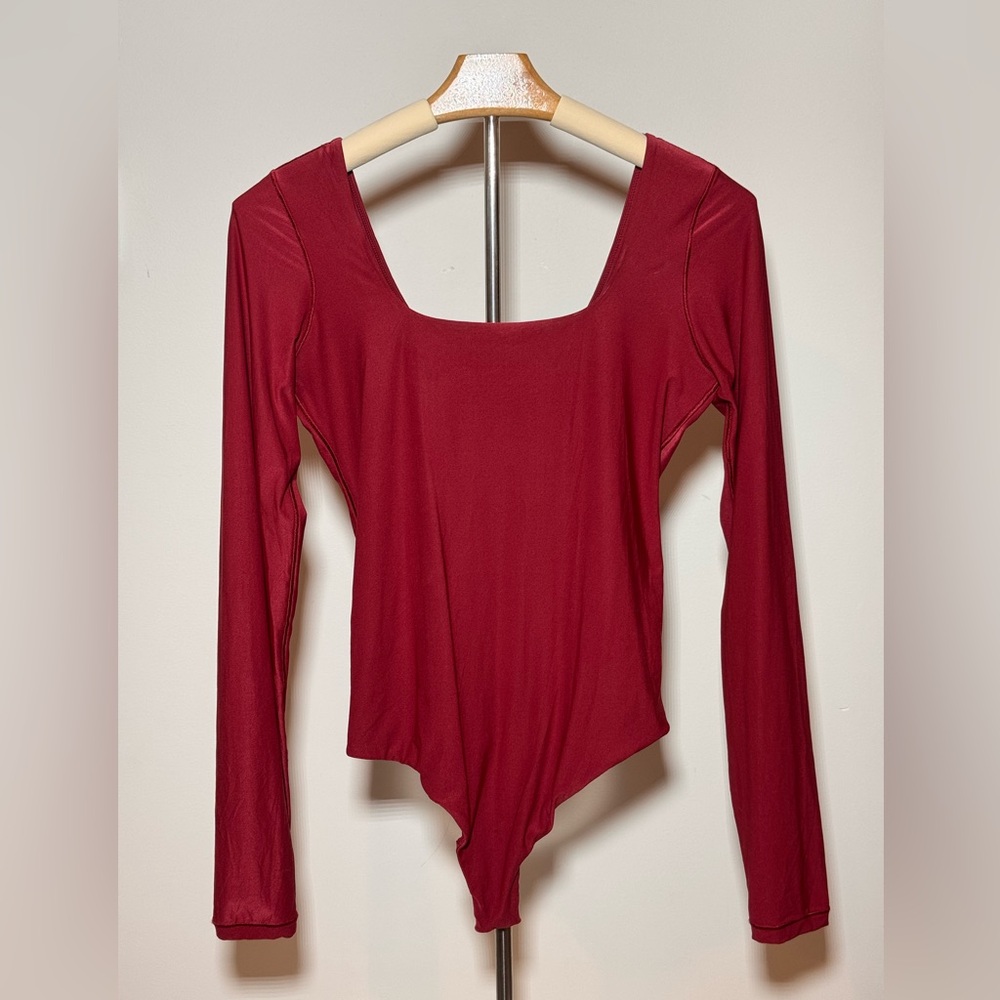 Aerie Red Long Sleeve Bodysuit